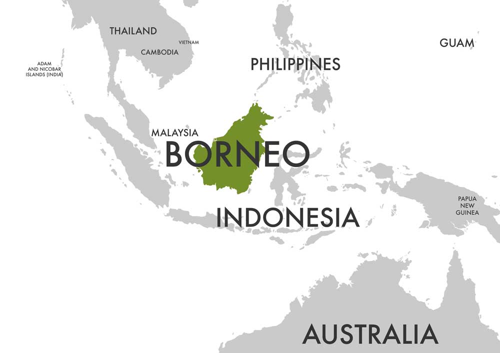 Carte Bornéo